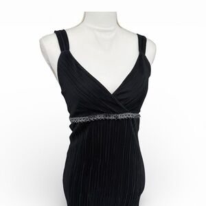 White House Black Market Black Polyester Tank Sleeveless Crinkle Womens Size XS